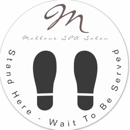 Trendy Paarse Glitter SPA Wacht hier Vloer Sticker (Voorkant)