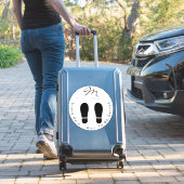 Trendy Paarse Glitter SPA Wacht hier Vloer Sticker (Koffer Insitu)