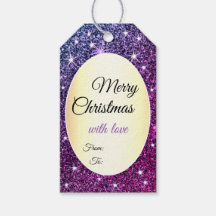 Trendy Paarse Glitter Sparkle Stars Gold Christmas