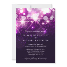 Trendy Paarse Glitter Sparkles Stylish Wedding