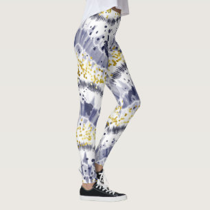 Trendy Paarse Glitter Tie Dye Leggings