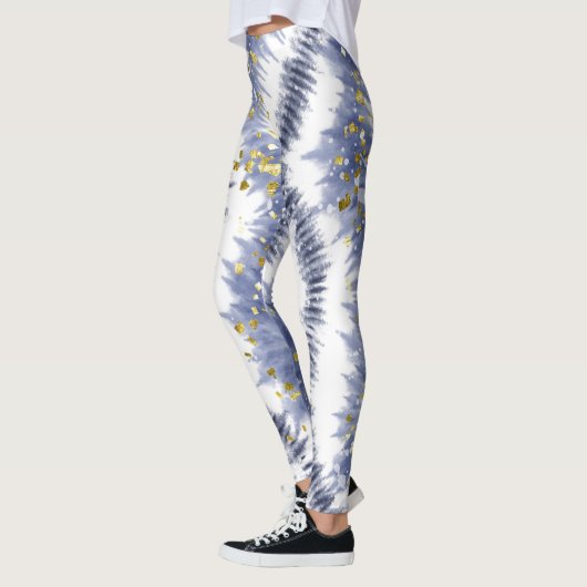 Trendy Paarse Glitter Tie Dye Leggings (Links)