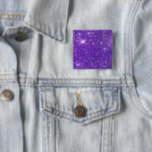 Trendy Paarse Glitterende Glans Glitters Vierkante Button 5,1 Cm (In situ)