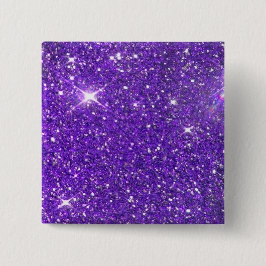 Trendy Paarse Glitterende Glans Glitters Vierkante Button 5,1 Cm (Voorkant)