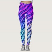 Trendy Paarse gradiënt Abstract geometrisch patroo Leggings (Voorkant)