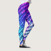 Trendy Paarse gradiënt Abstract geometrisch patroo Leggings (Rechts)