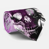 Trendy Paarse Graphic Skull Stropdas (Opgerold)