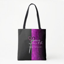 Trendy paarse haarsalon canvas tas