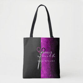 Trendy paarse haarsalon canvas tas