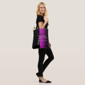 Trendy paarse haarsalon canvas tas (Op model)