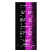 Trendy paarse kapsalon prijslijst rackkaart reclamekaart (Achterkant)