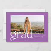 Trendy Paarse Klasse van het Moderne Afstuderen 20 Aankondiging (Voorkant)