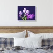Trendy paarse krokusbloemen digitale kunst canvas afdruk (Insitu (Slaapkamer))
