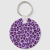 Trendy Paarse Leopard Pattern Sleutelhanger (Voorkant)