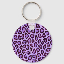 Trendy Paarse Leopard Pattern Sleutelhanger