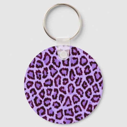 Trendy Paarse Leopard Pattern Sleutelhanger (Voorkant)