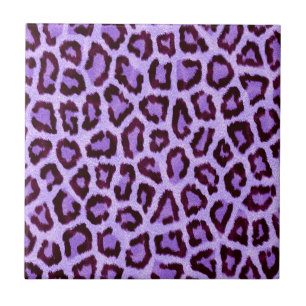 Trendy Paarse Leopard Pattern Tegeltje