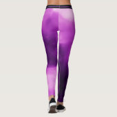 Trendy Paarse Lila Bloemen Daisy Stropdas-kleursto Leggings (Achterkant)