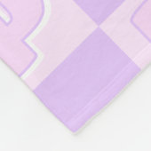 Trendy Paarse Monogram Initiaal Geruit Fleece Deken (Hoek)