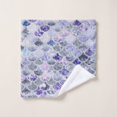 Trendy Paarse Ombre Glitter Mermaid Fish Scales Bad Handdoek (Wasdoekje)