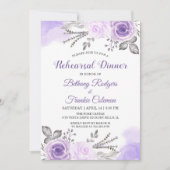 Trendy Paarse Pastel Bloemige Chic Oefenavondeten Kaart (Voorkant)