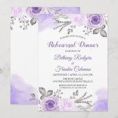 Trendy Paarse Pastel Bloemige Chic Oefenavondeten Kaart (Voorkant / Achterkant)