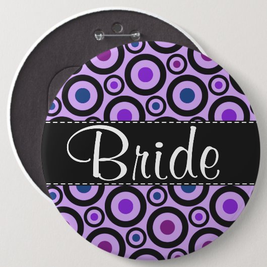 Trendy Paarse Polka Dot Ronde Button 6,0 Cm (Voorkant /achterkant)