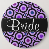 Trendy Paarse Polka Dot Ronde Button 6,0 Cm (Voorkant)