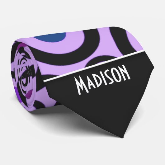 Trendy Paarse Polka Dot Stropdas (Opgerold)