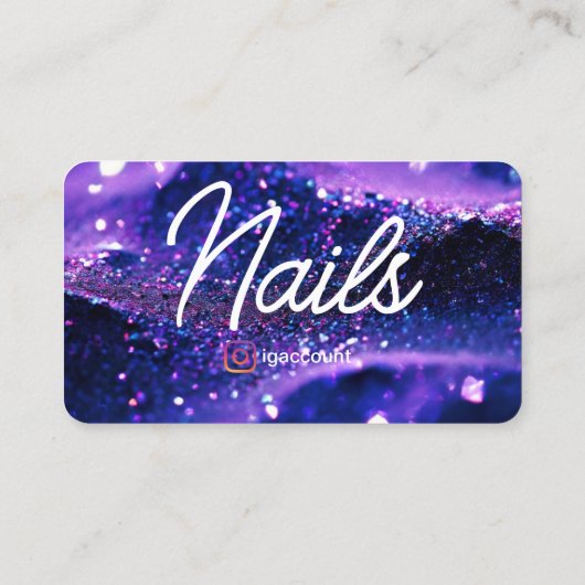 Trendy Paarse Professionele Kaart QR Code Nail Tec Visitekaartje (Achterkant)