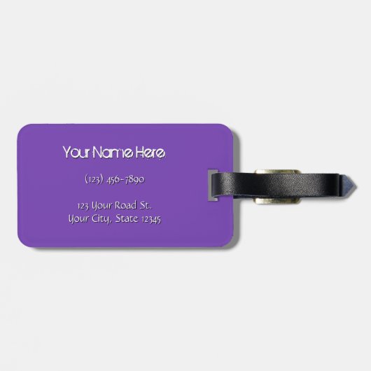 Trendy Paarse Sparking Glitter Glitz Bagagelabel (Achterkant horizontaal)