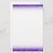 Trendy Paarse Sparking Glitter Glitz Briefpapier (Voorkant / Achterkant)