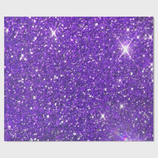 Trendy Paarse Sparking Glitter Glitz Cadeaupapier (Vlak)