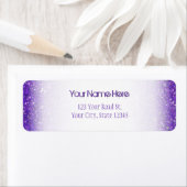 Trendy Paarse Sparking Glitter Glitz Etiket (Insitu)