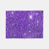 Trendy Paarse Sparking Glitter Glitz Fleece Deken (Voorkant (Horizontaal))