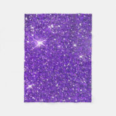 Trendy Paarse Sparking Glitter Glitz Fleece Deken (Voorkant)