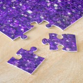 Trendy Paarse Sparking Glitter Glitz Legpuzzel (Zijkant)