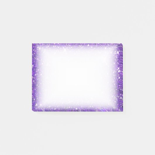Trendy Paarse Sparking Glitter Glitz Post-it® Notes (Voorkant)