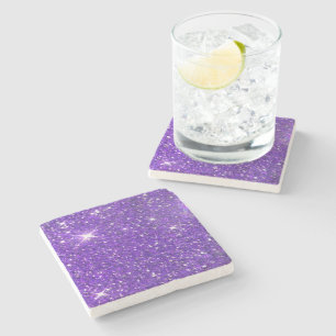 Trendy Paarse Sparking Glitter Glitz Stenen Onderzetter