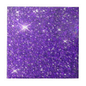 Trendy Paarse Sparking Glitter Glitz Tegeltje (Voorkant)