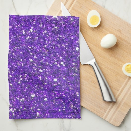 Trendy Paarse Sparking Glitter Glitz Theedoek (Quarter Fold)