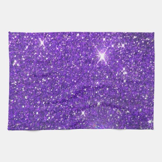 Trendy Paarse Sparking Glitter Glitz Theedoek (Horizontaal)