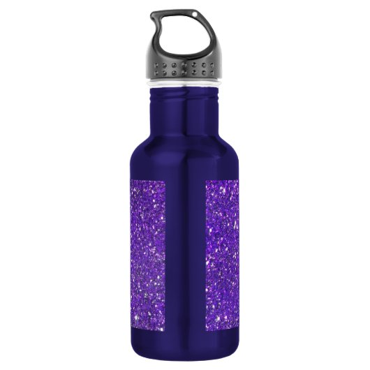 Trendy Paarse Sparking Glitter Glitz Waterfles (Achterkant)