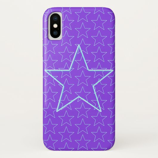 Trendy Paarse Star Editable Paarse Iphone case (Achterkant)
