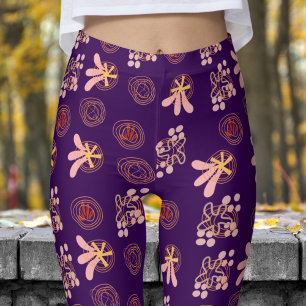 trendy Paarse structuur Leggings