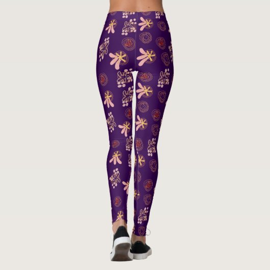trendy Paarse structuur Leggings (Achterkant)
