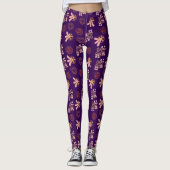 trendy Paarse structuur Leggings (Voorkant)