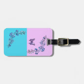 Trendy Paarse vlinder op Pastels Bagagelabel (Voorkant horizontaal)