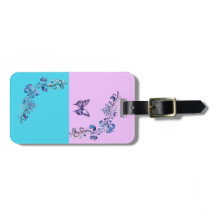 Trendy Paarse vlinder op Pastels Bagagelabel