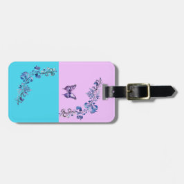 Trendy Paarse vlinder op Pastels Bagagelabel